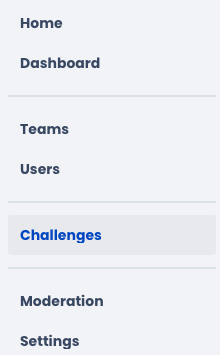 Screenshot of the main menu with Challenges highlighted